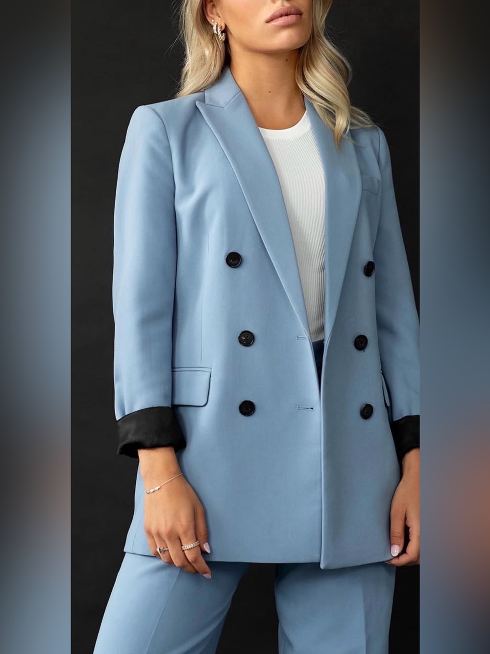 Blue double breasted blazer - Picture 1 of 9